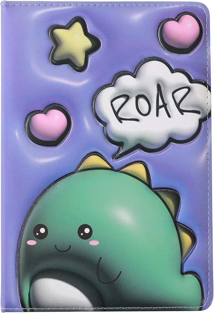 CUADERNO 3D ACOLCHADO DINOSAURIO A5 I TOTAL LIBRETA SQUISHY DIVERTIDA PÁGINAS BLANCAS 