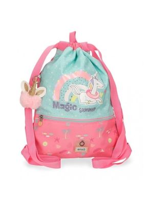 SACO GYM ENSO UNICORNIO MAGIC SUMMER MOCHILA DE CUERDAS ANCHAS CON POMPÓN 