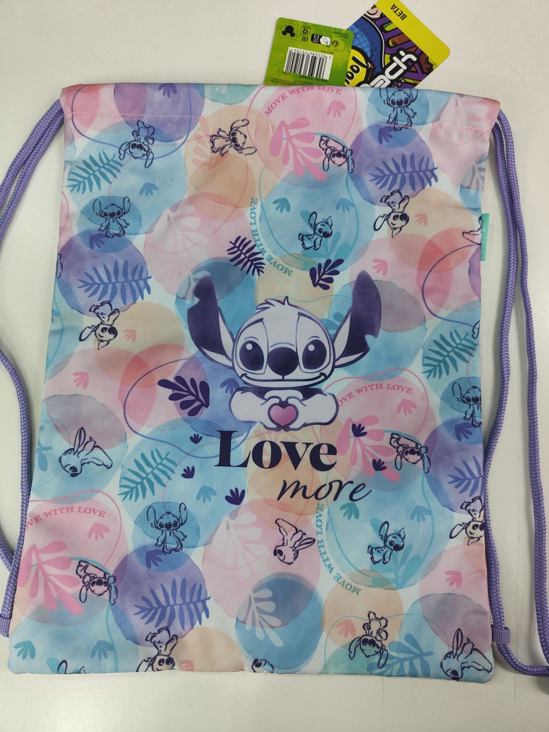 SACO GYM STITCH PASTEL COOLPACK MOCHILA DE CUERDAS 