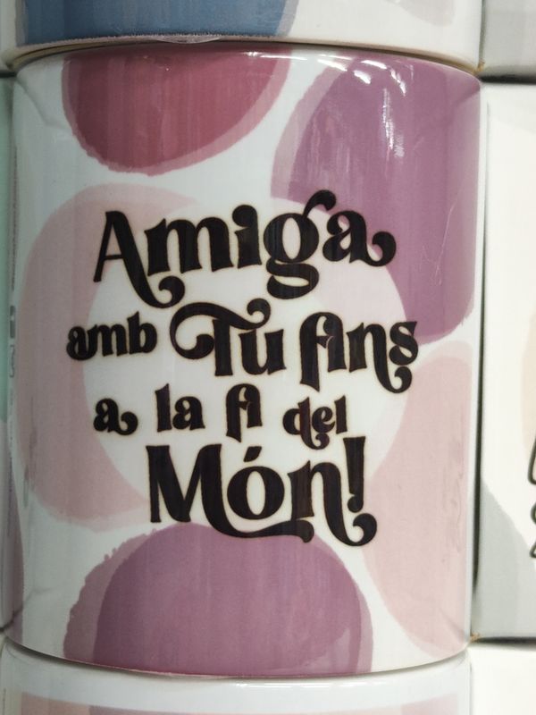 TASSA AMIGA FINS A LA FI DEL MÓN LOVELY STORY MUG CATALÀ 