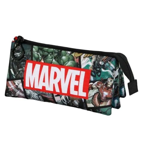 ESTUCHE TRIPLE AVENGERS MARVEL PORTATODO TRES COMPARTIMIENTOS KARACTERMANIA 