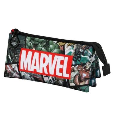 ESTUCHE TRIPLE AVENGERS MARVEL PORTATODO TRES COMPARTIMIENTOS KARACTERMANIA 