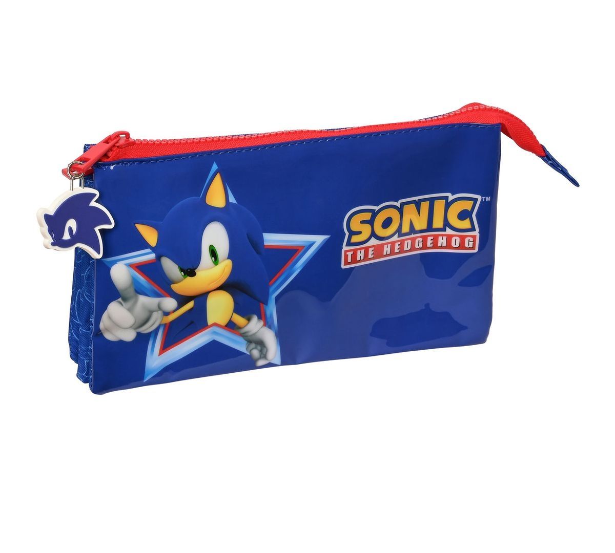 ESTUCHE TRIPLE SONIC THE HEDGEHOG PORTATODO TRES COMPARTIMIENTOS 