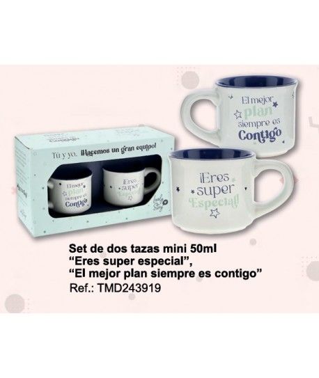 SET DE 2 TAZAS MINI 50 ML ROMÁNTICAS LOVELY STORY TACITAS ENAMORADOS SAN VALENTÍN CORAZÓN LOVE AMOR 