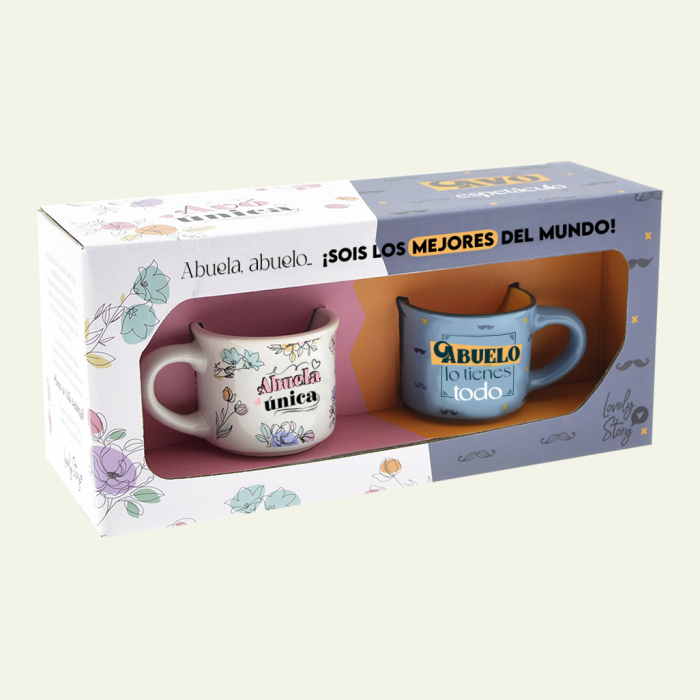 Set de 2 tazas mini 50ml - Abuelos LOVELY STORY tacitas