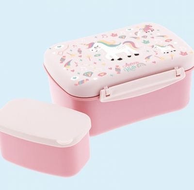 FIAMBRERA LUNCH BOX UNICORNIO ROSA TUPPER CON TAPA REFRIGERANTE contenedor de alimentos con enfriador 