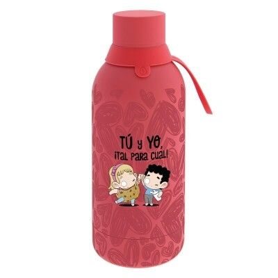 BOTELLA TÉRMICA ROMÁNTICA CORAL RED MALASAÑA AMOR LOVE CORAZÓN SAN VALENTÍN CORAZONES LOVE ENAMORADOS