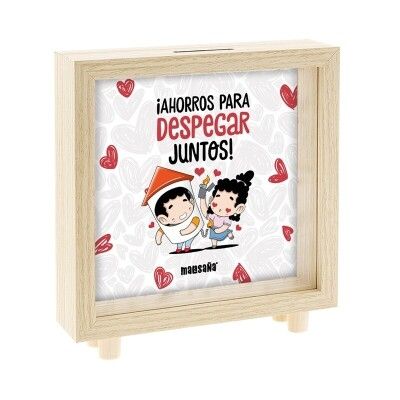 HUCHA MADERA ROMÁNTICA AHORROS MALASAÑA CORAZÓN LOVE AMOR SAN VALENTÍN 