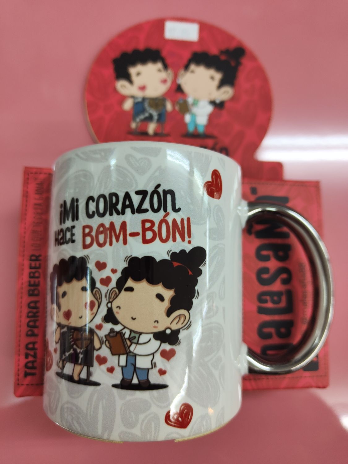 TAZA ROMÁNTICA ASA PLATEADA MALASAÑA CORAZÓN LOVE AMOR ENAMORADOS SAN VALENTÍN 