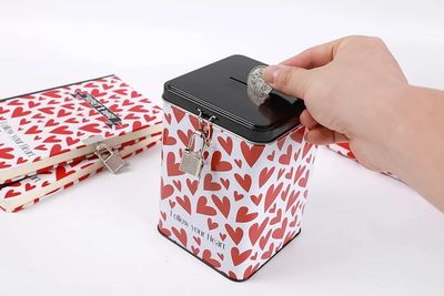 HUCHA METAL CORAZONES I TOTAL AMOR LOVE CORAZÓN SAN VALENTÍN ENAMORADOS 