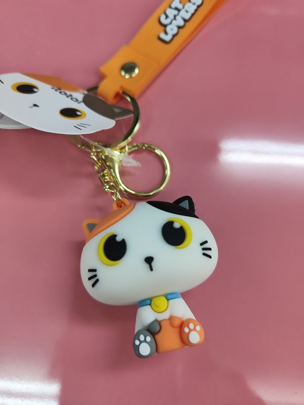 LLAVERO GATO NARANJA I TOTAL GOMA DURA 