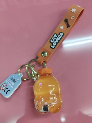 LLAVERO GATO NARANJA I TOTAL LIQUID BOTELLA TRASPARENTE 