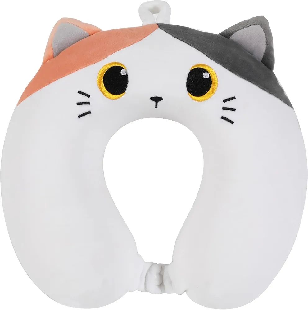 COJIN CERVICAL GATO NARANJA ALMOHADA CUELLO DE VIAJE 