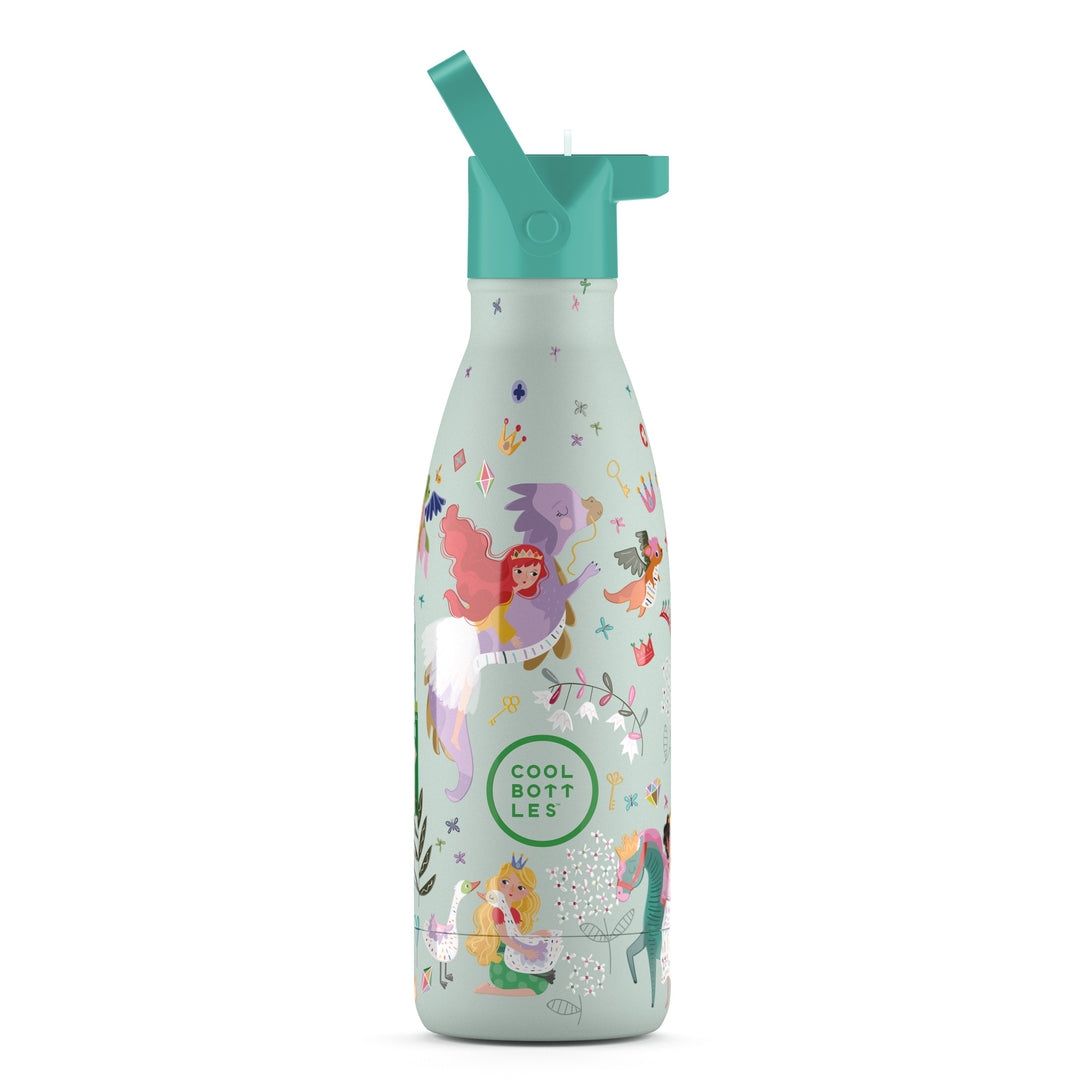 BOTELLA TÉRMICA COOL BOTTLES 350 ML PRINCESS KINGDOM ACERO INOXIDABLE 36 HORAS FRÍO CON TAPÓN Y PITORRO 