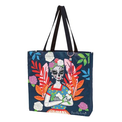 BOLSA ALGODÓN GRANDE SHOPPING SANTA MUERTE CATRINA 