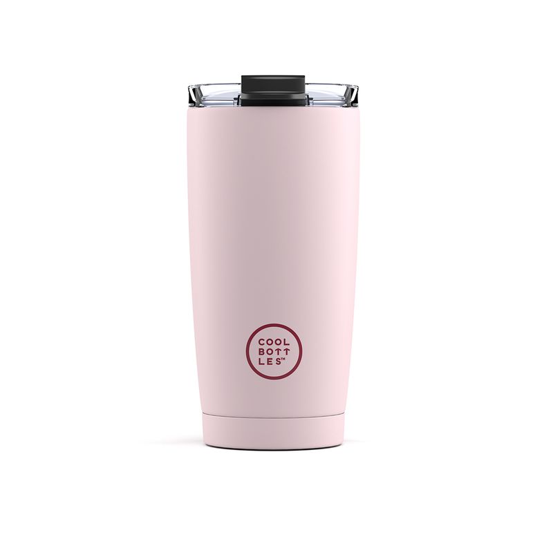 VASO TÉRMICO COOL BOTTLES TUMBLERS ROSA PASTEL PINK 550 ML TAZA DE ACERO INOXIDABLE 10 HORAS FRÍO 