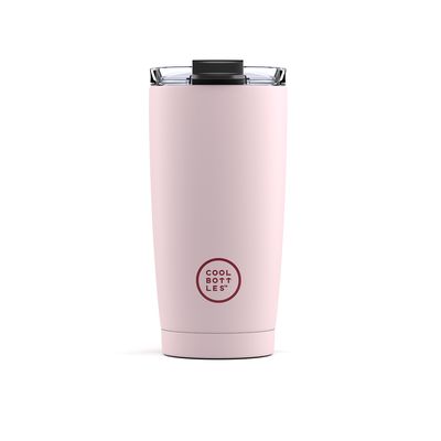 VASO TÉRMICO COOL BOTTLES TUMBLERS ROSA PASTEL PINK 550 ML TAZA DE ACERO INOXIDABLE 10 HORAS FRÍO 