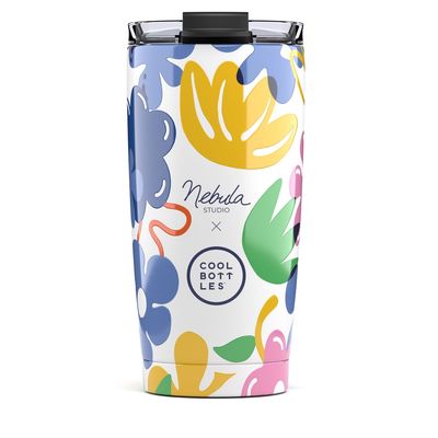 VASO TÉRMICO TUMBLER FLORES 550ML COOL BOTTLES NÉBULA FLORAL MADNESS ACERO INOXIDABLE 