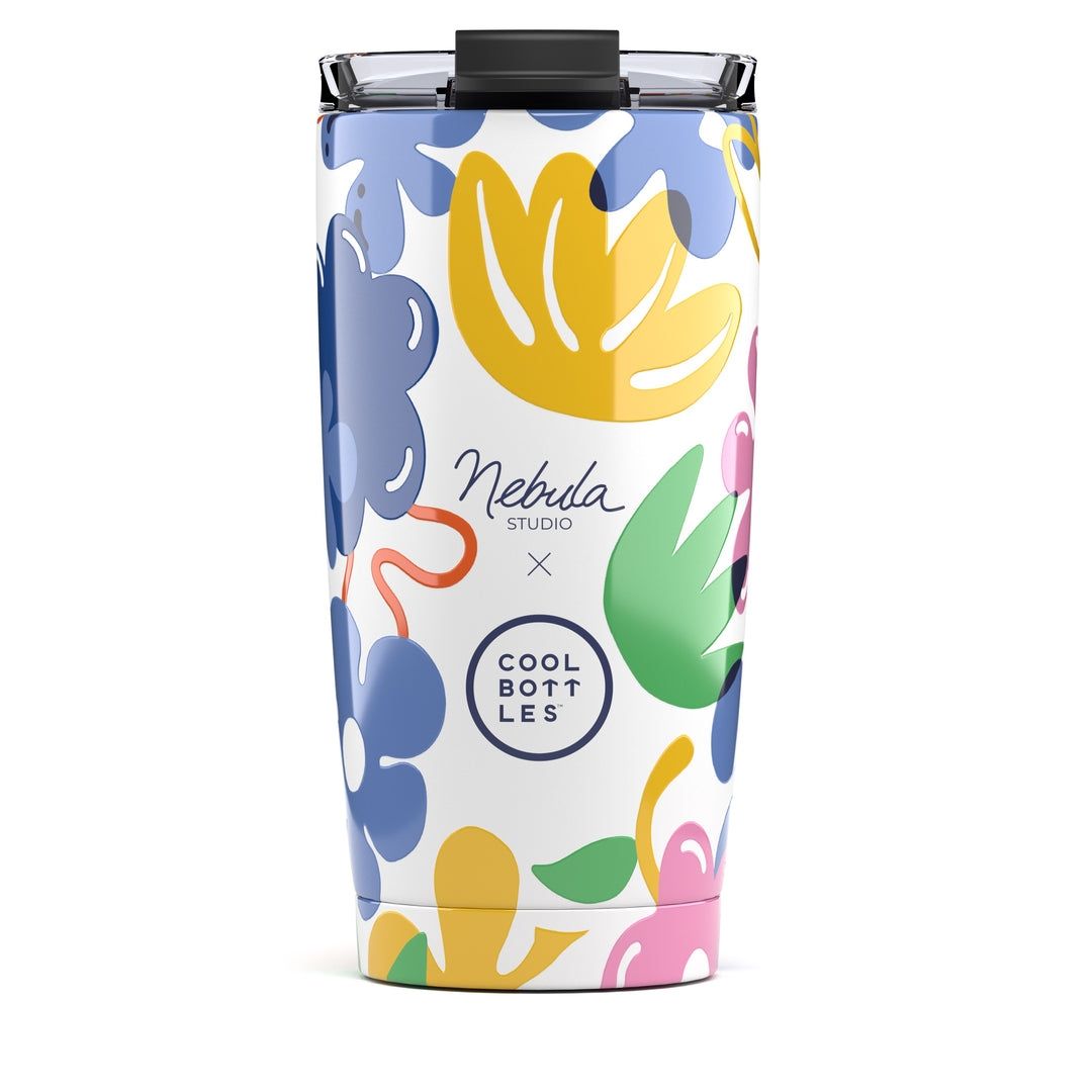 VASO TÉRMICO TUMBLER FLORES 550ML COOL BOTTLES NÉBULA FLORAL MADNESS ACERO INOXIDABLE 
