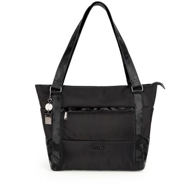 BOLSO SHOPPING GABOL NEGRO CON CAMUFLAJE 