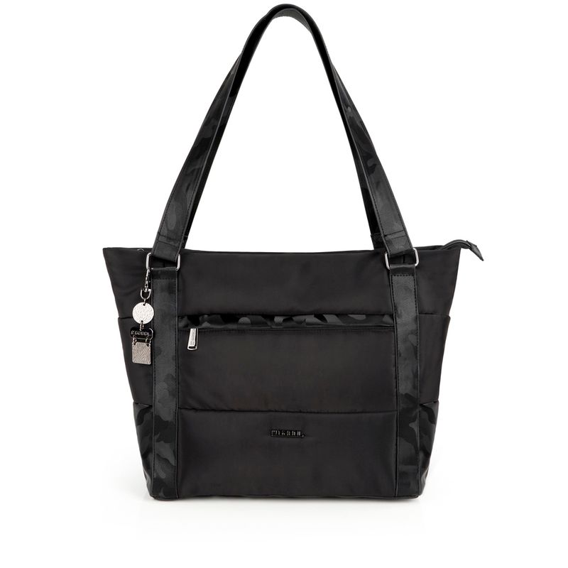 BOLSO SHOPPING GABOL NEGRO CON CAMUFLAJE REBAJAS 