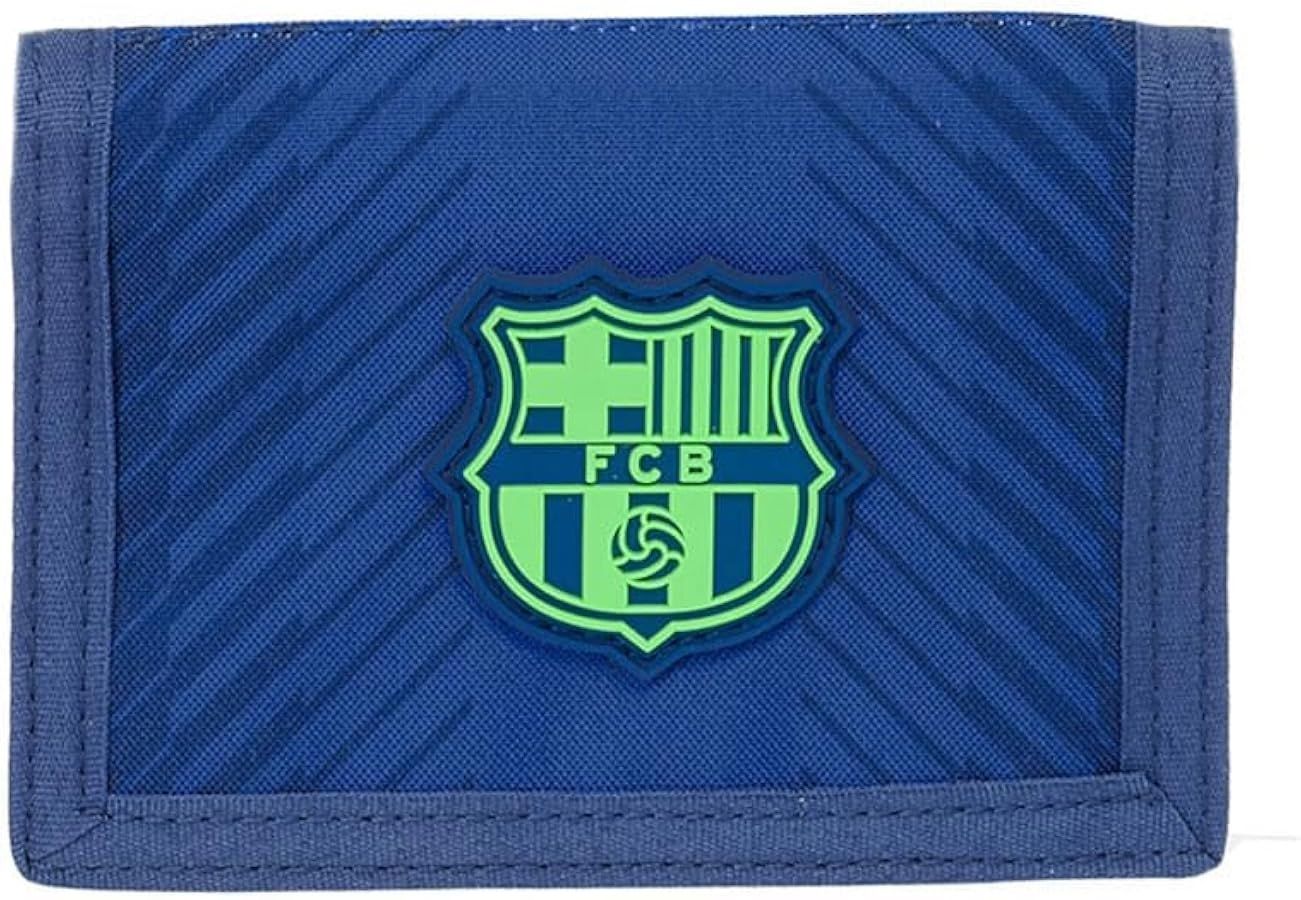 CARTERA BILLETERA JUVENIL BARÇA SAFTA Barcelona Navy Blue VELCRO PORTAMONEDAS 