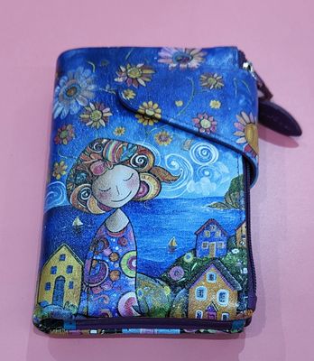 BILLETERO MUJER CASITAS PEQUEÑO CARTERA DE PIEL BELMONTE MULTICOLOR (NEGRO)