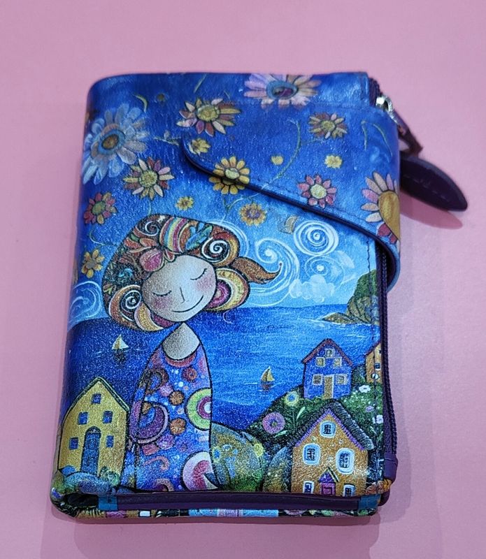 BILLETERO MUJER CASITAS PEQUEÑO CARTERA DE PIEL BELMONTE MULTICOLOR (NEGRO)