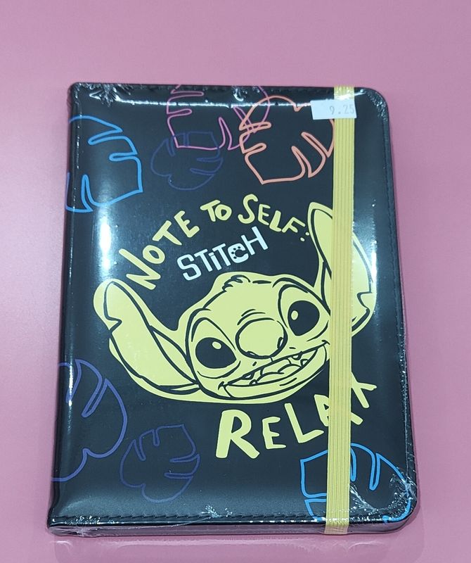 CUADERNO STITCH A5 ACOLCHADO CON CIERRE ELÁSTICO LIBRETA 