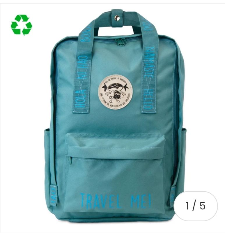 MOCHILA VIAJERA SALUDOS DEL MUNDO PEPITA VIAJERA AZUL AGUAMARINO
