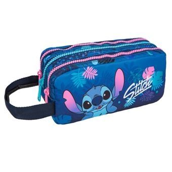 ESTUCHE STITCH AZUL PORTATODO TRIPLE COOLPACK 