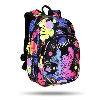 MOCHILA TOBY STITCH BLACK DISNEY ESCOLAR INFANTIL CON TIRANTE DELANTERO 