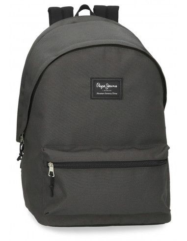 MOCHILA LISA PEPE JEANS DOBLE GRIS ARIS EVERGREEN PORTAORDENADOR