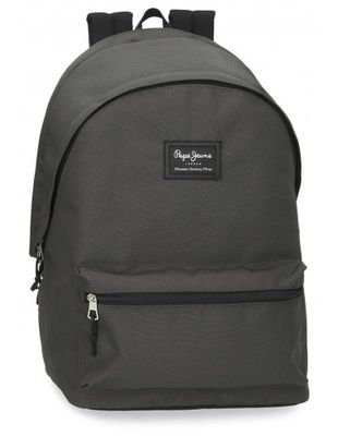 MOCHILA LISA PEPE JEANS DOBLE GRIS ARIS EVERGREEN PORTAORDENADOR