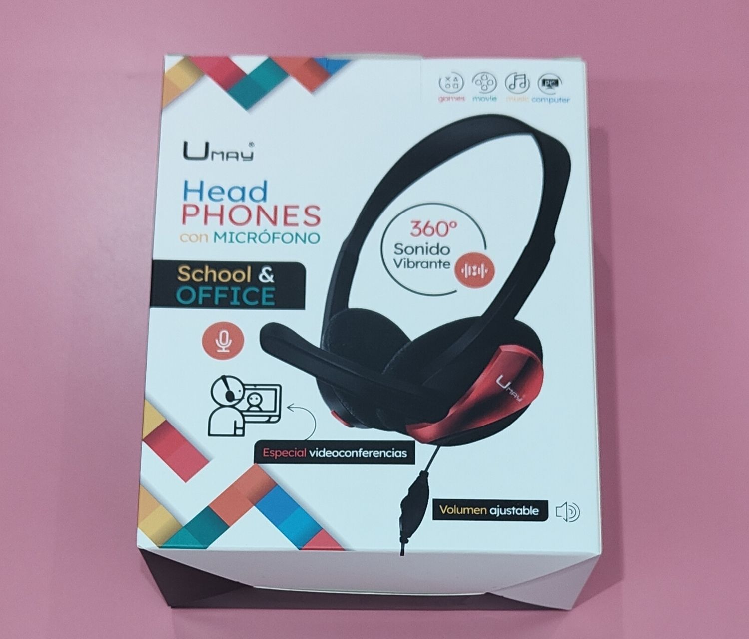 AURICULARES CON MICRÓFONO UMAY ROJO con cable 