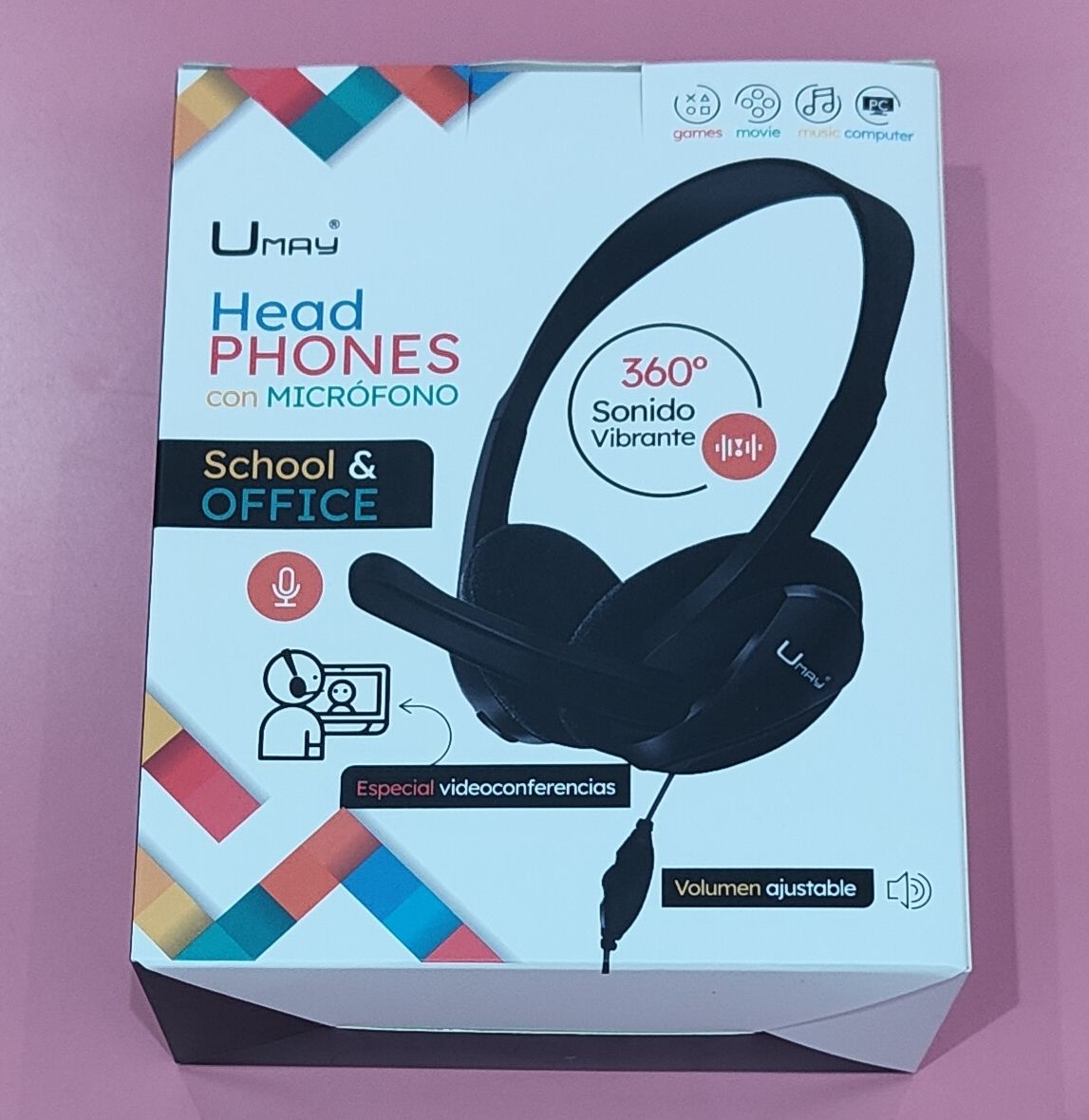 AURICULARES CON MICRÓFONO UMAY NEGRO con cable 