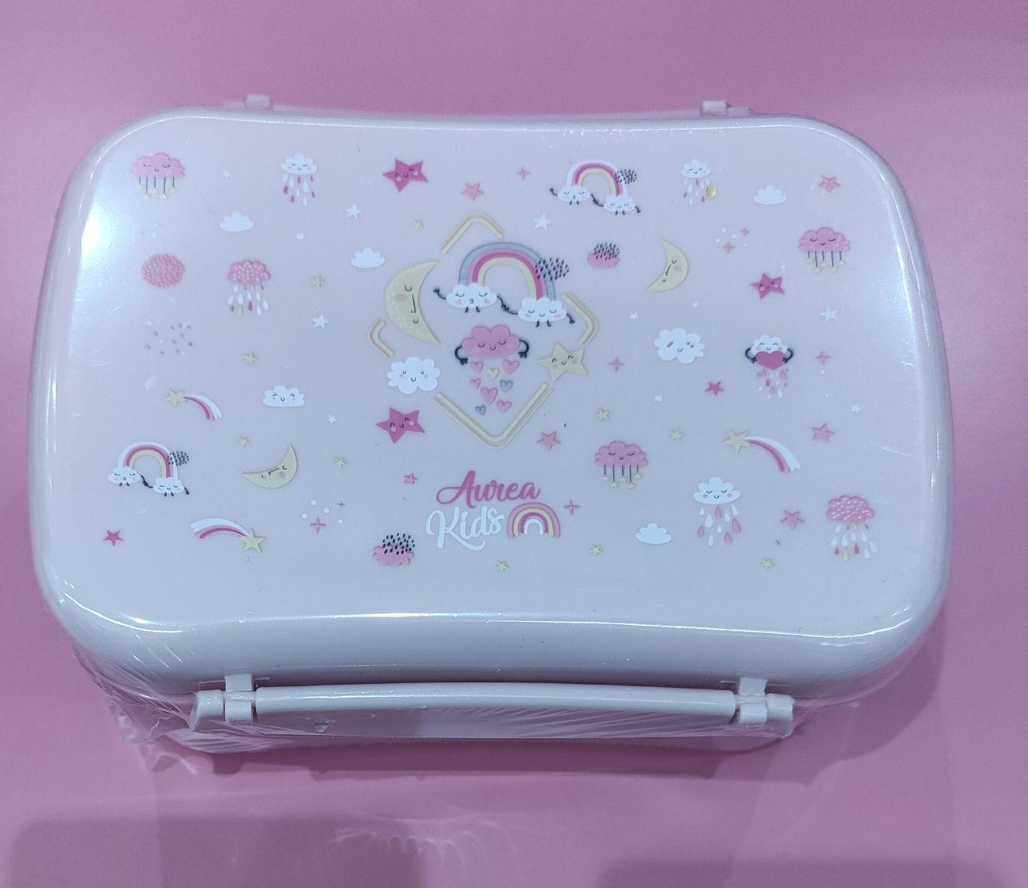 FIAMBRERA LUNCH BOX ARCOIRIS Y NUBES ROSA TUPPER CON TAPA REFRIGERANTE contenedor de alimentos con enfriador 
