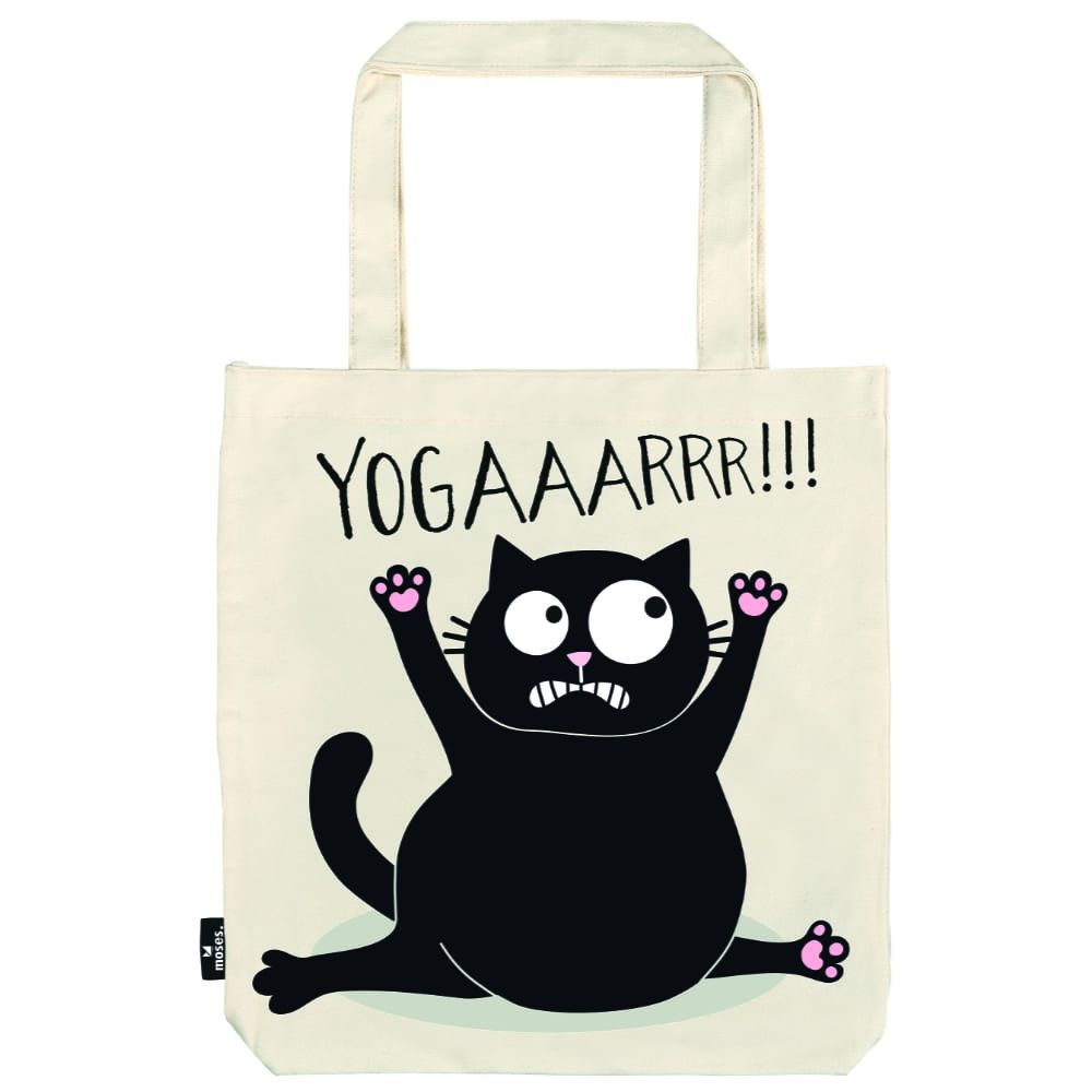 BOLSA TELA SHOPPING ED THE CAT GATO NEGRO YOGA