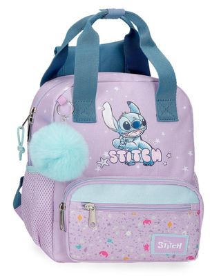 MOCHILA STITCH 28 CM INFANTIL MALVA CON ASAS 