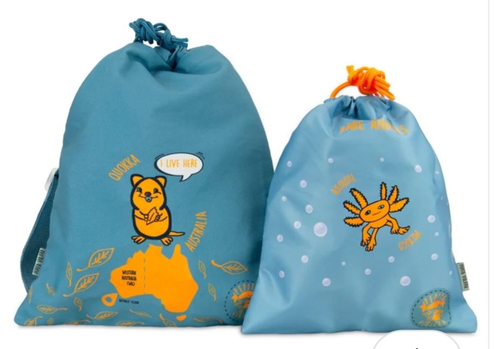 PAK BOLSAS MERIENDA Y MOCHILA INFANTIL PEPITA VIAJERA ANIMALES RAROS 
