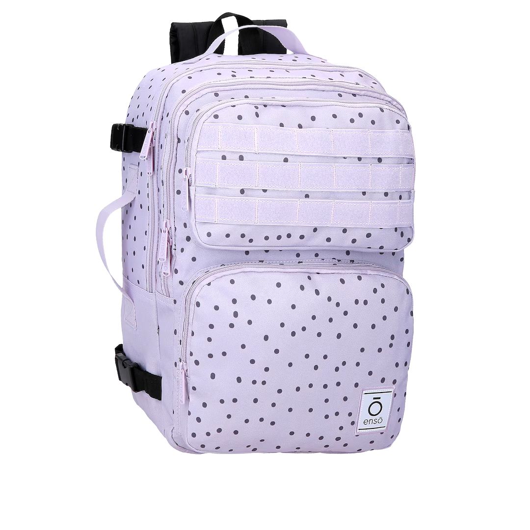 MOCHILA ESCOLAR FLEUR DOTS ENSO VIAJE TAMAÑO CABINA 