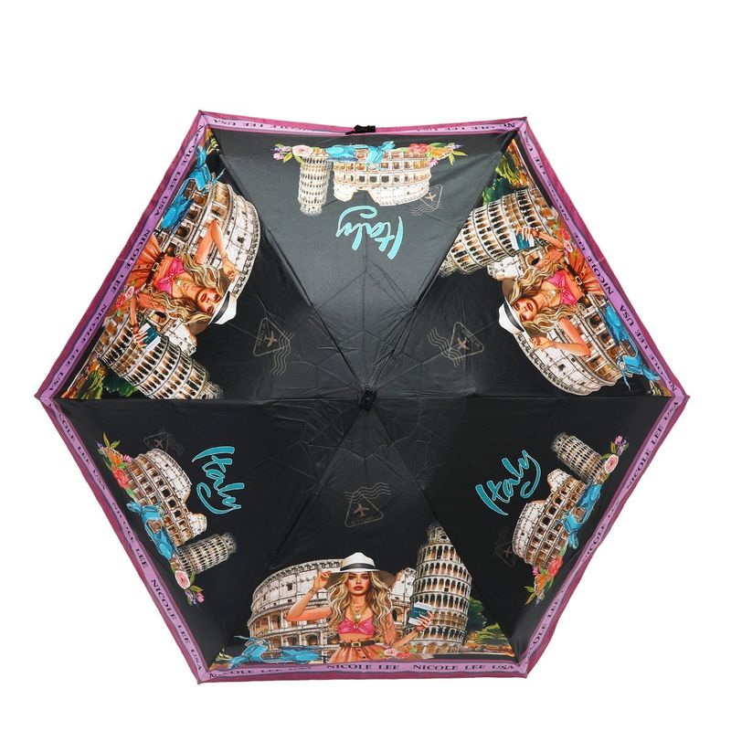 PARAGUAS NICOLE LEE MARTHA TRAVELS ITALY MINI PLEGABLE 
