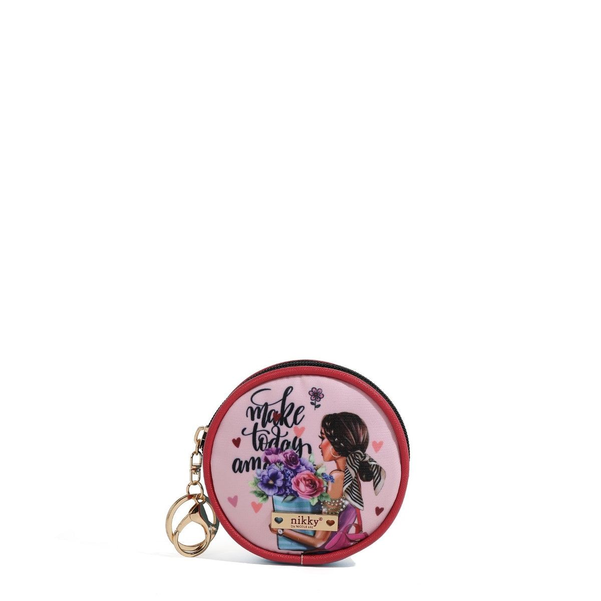 MONEDERO REDONDO NIKKY NICOLE LEE FLOWER DAY CON LLAVERO 