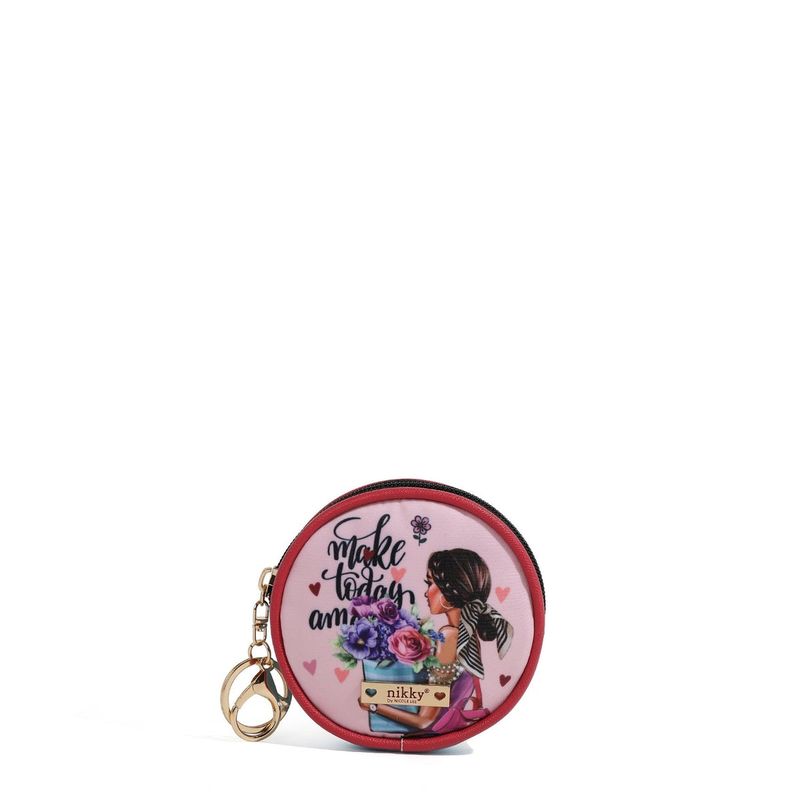 MONEDERO REDONDO NIKKY NICOLE LEE FLOWER DAY CON LLAVERO 