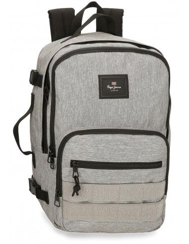 MOCHILA VIAJERA ADAPTABLE PEPE JEANS 40 CM ARIS EVERGREEN GRIS CLARO   MOCHILA VIAJERA ADAPTABLE PEPE JEANS 40 CM ARIS EVERGREEN GRIS CLARO