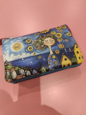 MONEDERO TRIPLE  PIEL BELMONTE MAR AZUL  