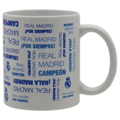 TAZA REAL MADRID CERÁMICA MUG BLANCO 330 ML