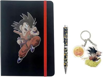 CUADERNO DRAGÓN BALL CON BOLÍGRAFO Y LLAVERO GOKU 