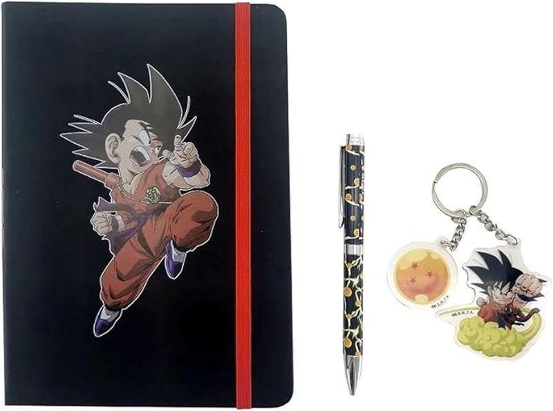CUADERNO DRAGÓN BALL CON BOLÍGRAFO Y LLAVERO GOKU 