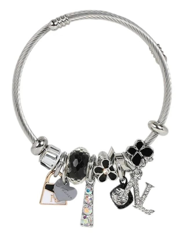 PULSERA CON CHARM NICOLE LEE PLATEADA BRAZALETE 